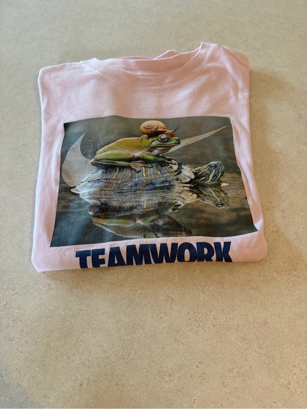 Nike Pink 'Teamwork' Graphic Short Sleeve Tee